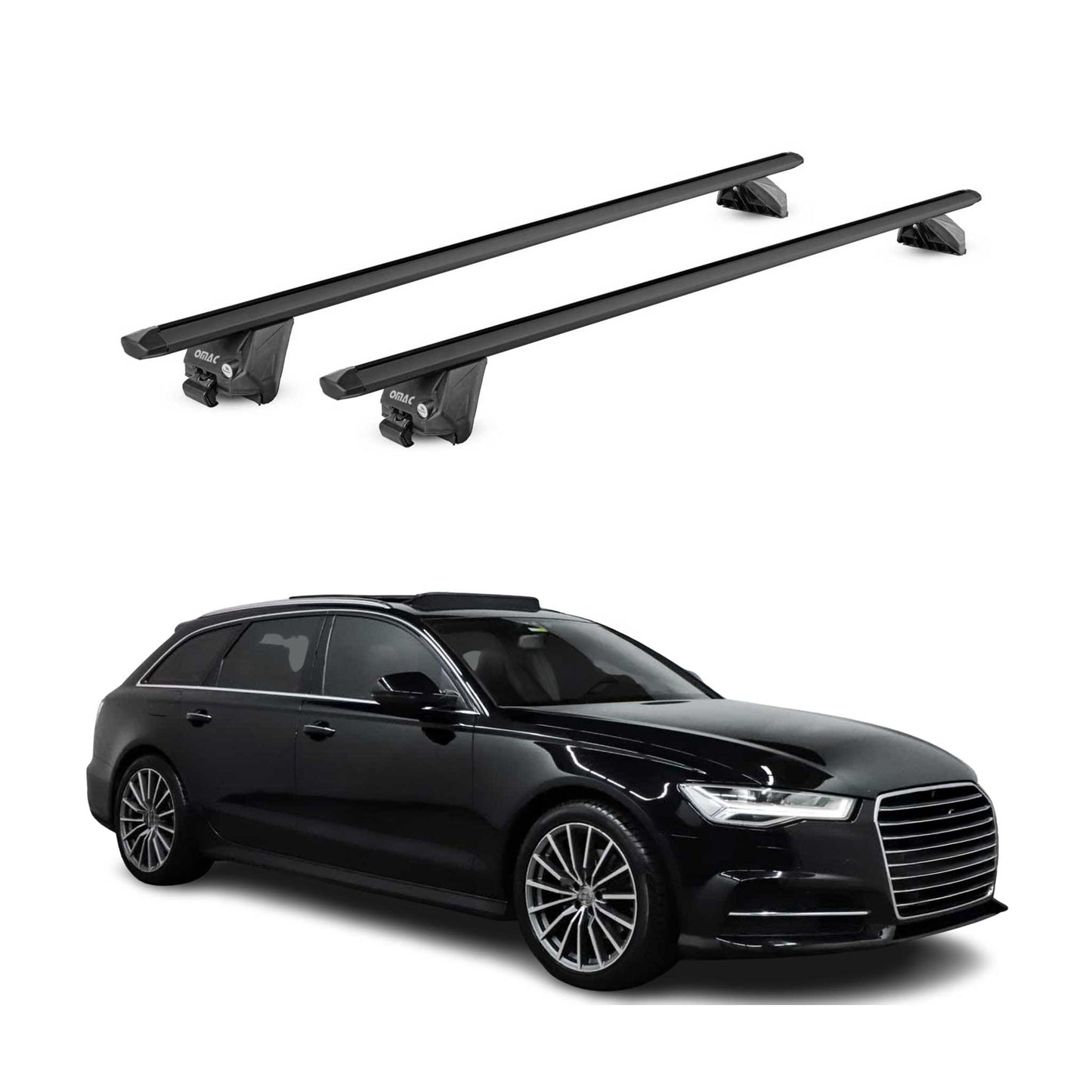 2012-2024 Audi A6 Avant Roof Rack Cross Bars Black