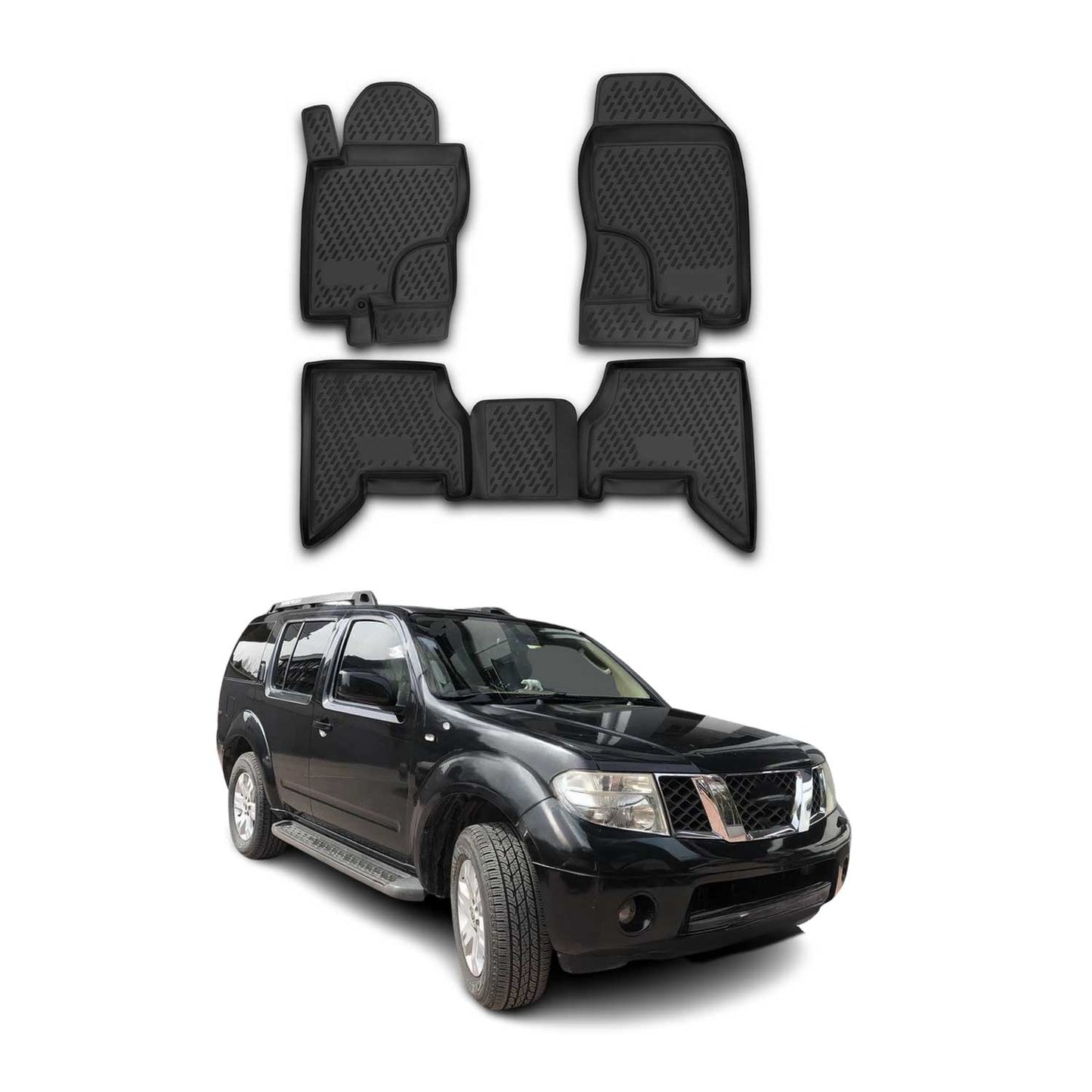 2010-2012 Nissan Pathfinder Floor Mats Liners Full Set All Weather Black