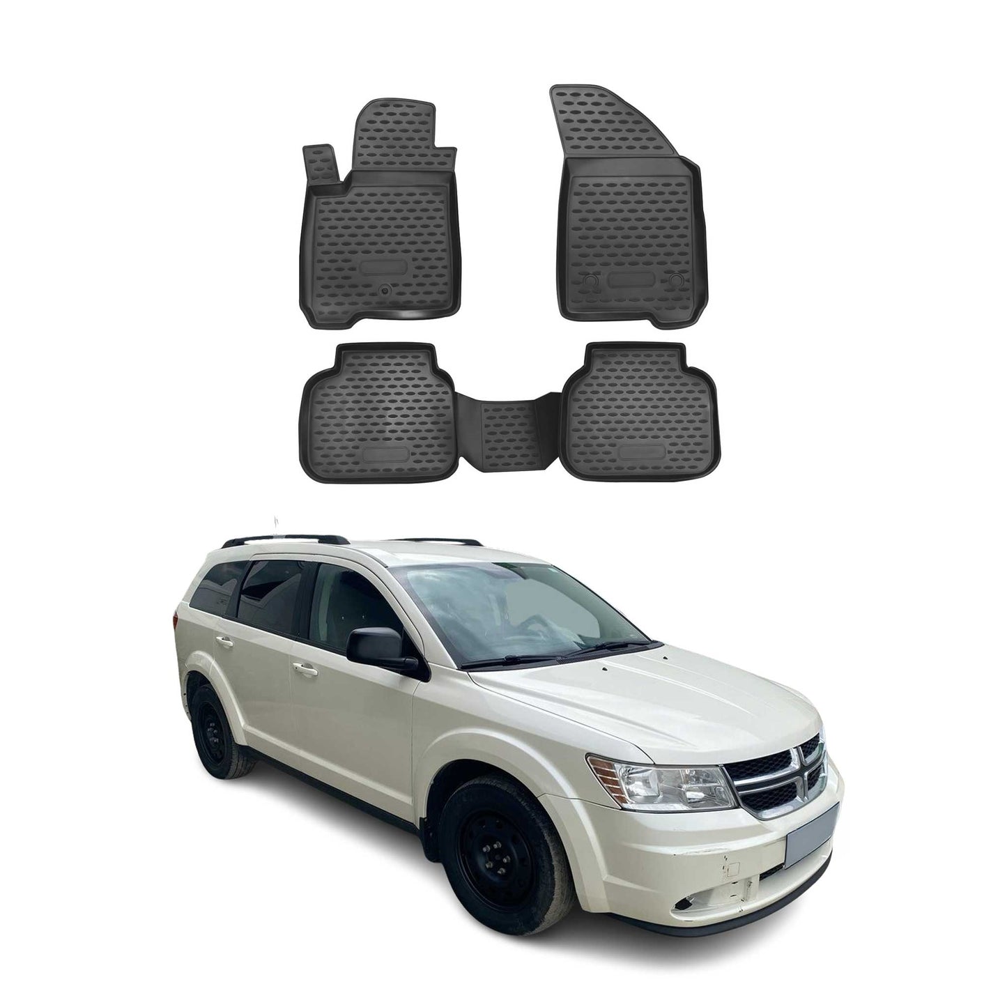 2009-2011 Dodge Journey Floor Mats Liners Full Set All Weather Black