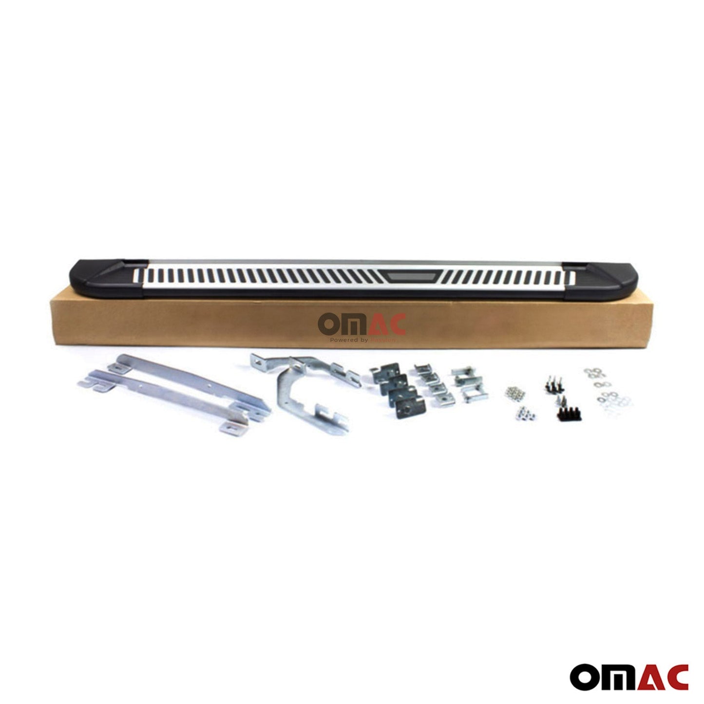 OMAC Side Step Nerf Bars Running Boards for Audi Q7 2007-2015 Black Silver 2Pcs 1109985