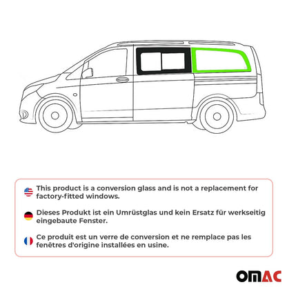 2016-2024 Mercedes Metris Window Glass Left Side Rear Black L2 MWB