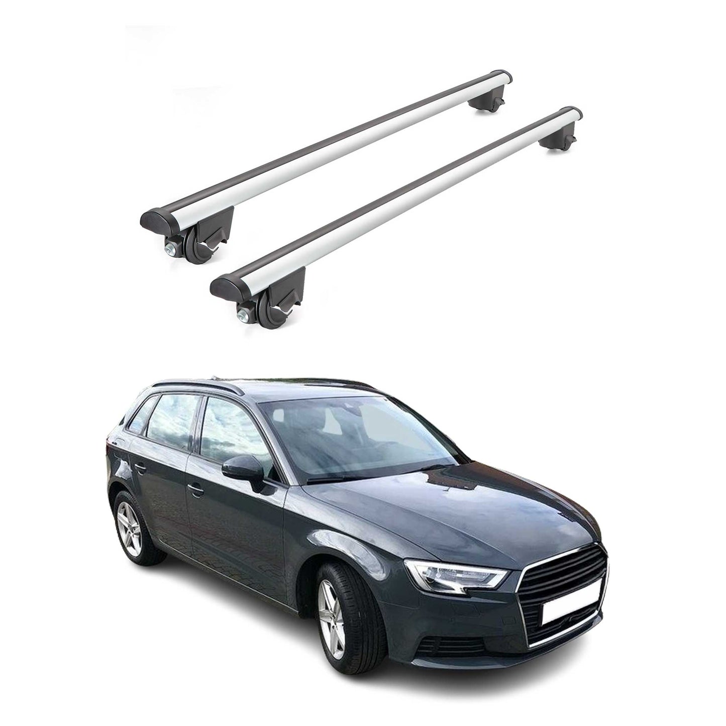 2015-2020 Audi A3 Sportback Roof Rack Cross Bars Silver