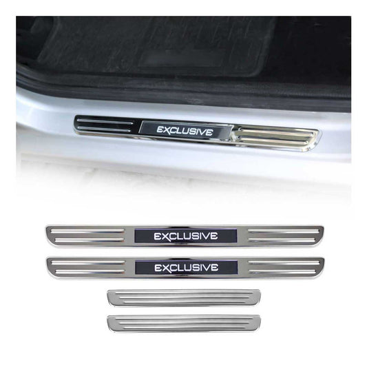 15 Inch Illuminated Exclusive Door Sill Cover Scuff Plate 4 Pcs Stainless Steel