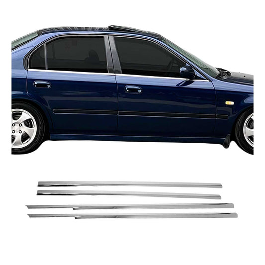 1996-2000 Honda Civic Sedan Window Molding Trim Streamer Stainless Steel