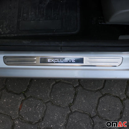 OMAC For Mercedes-Benz S-Class LED Chrome Door Sill Brushed S. Steel Exclusive 2 Pcs U014566