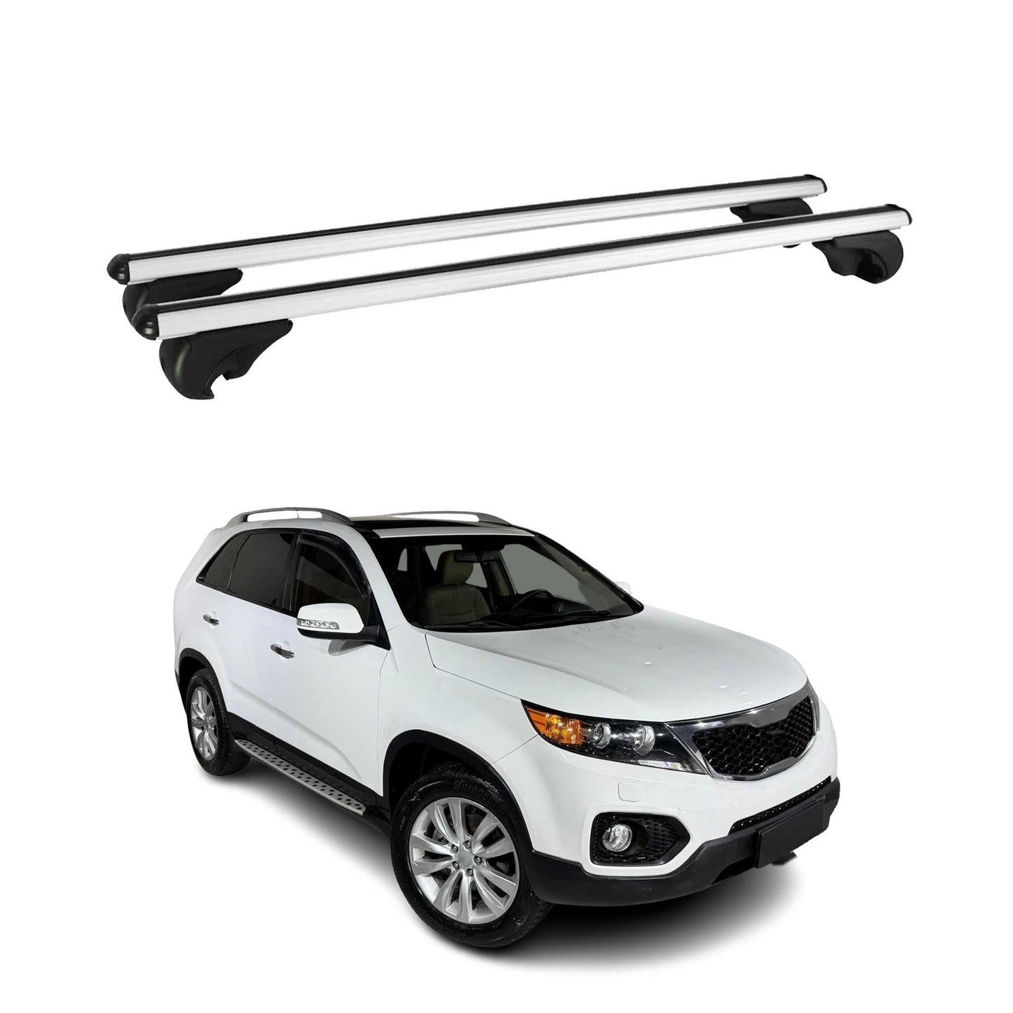 2011-2013 Kia Sorento Roof Rack Cross Bars Silver