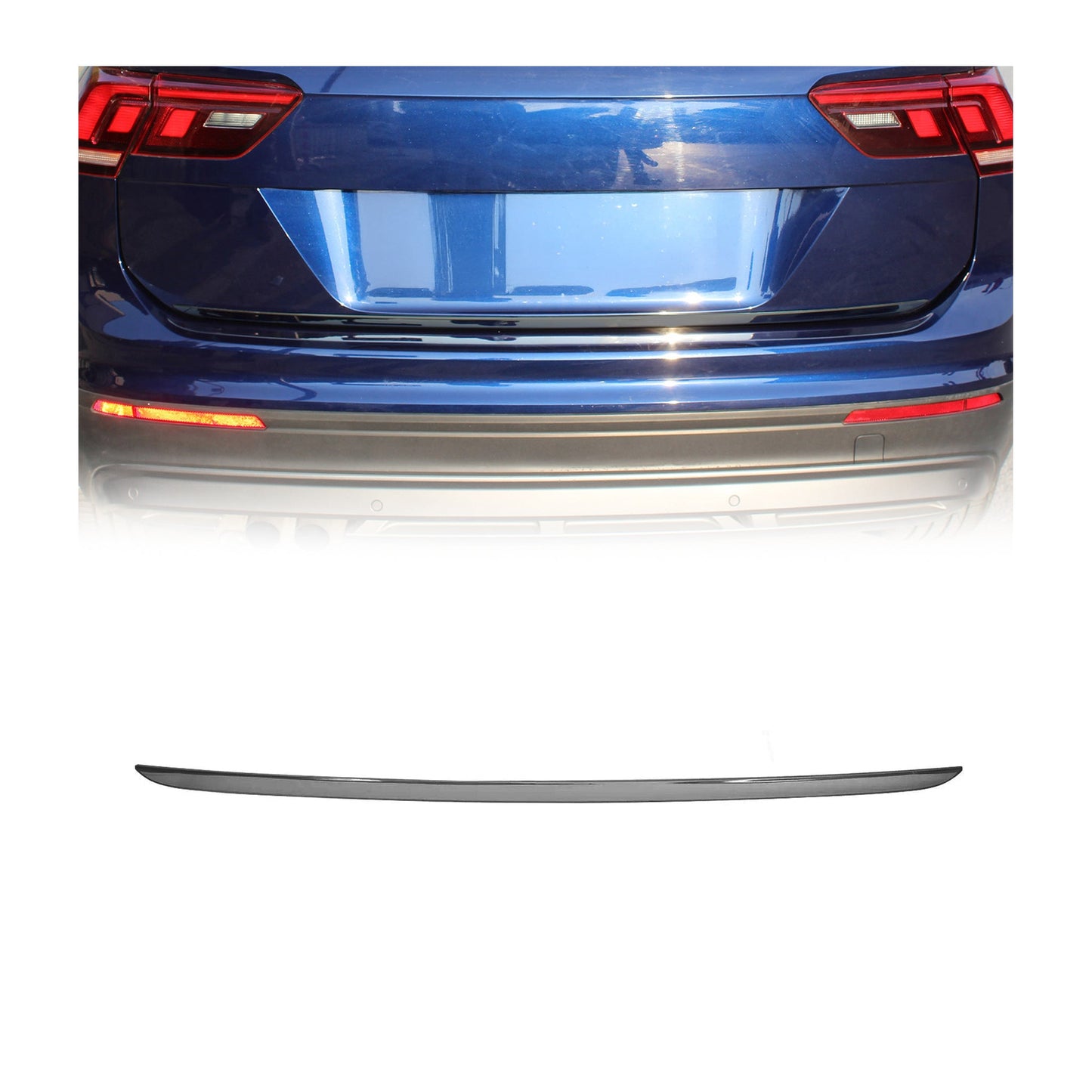 2018-2025 VW Tiguan Allspace Rear Trunk Molding Trim Stainless Steel Dark 1Pc