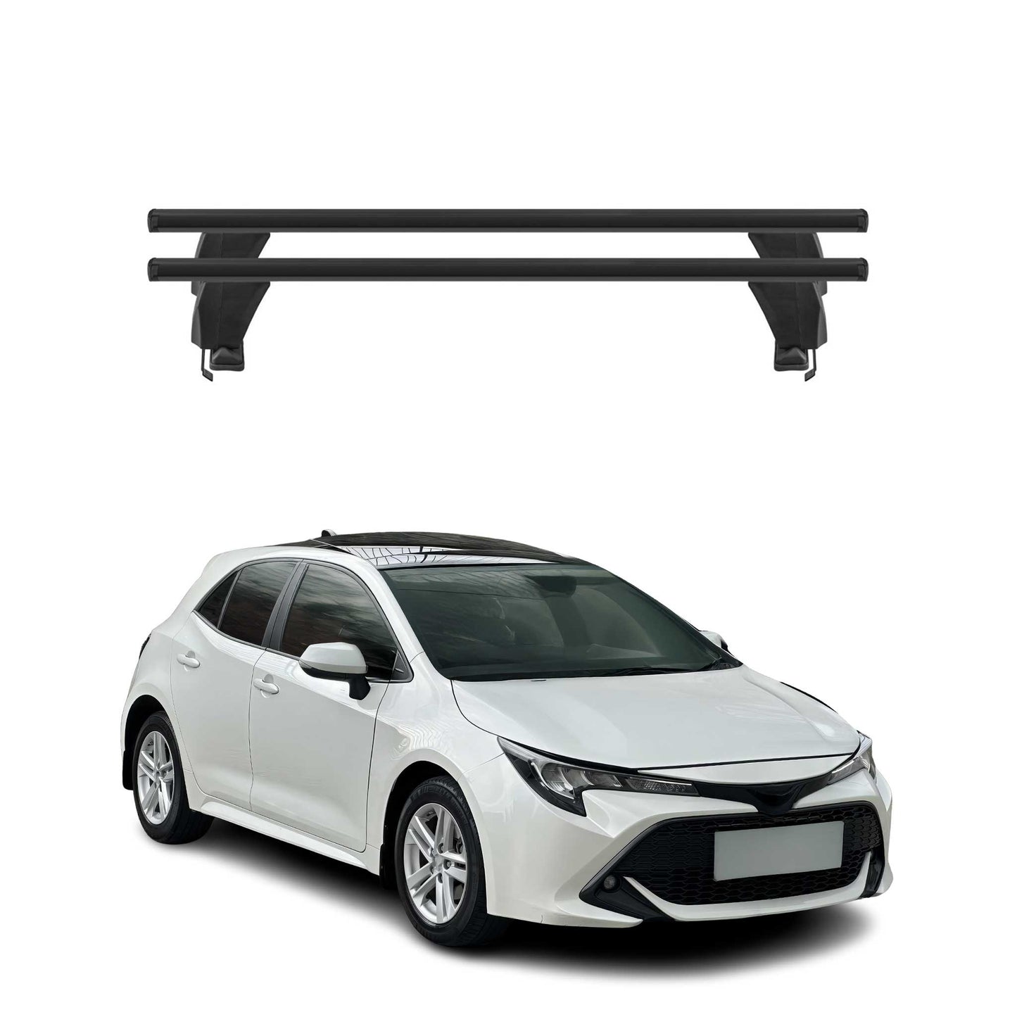 2019-2025 Toyota Corolla Hatchback Roof Rack Cross Bars Black