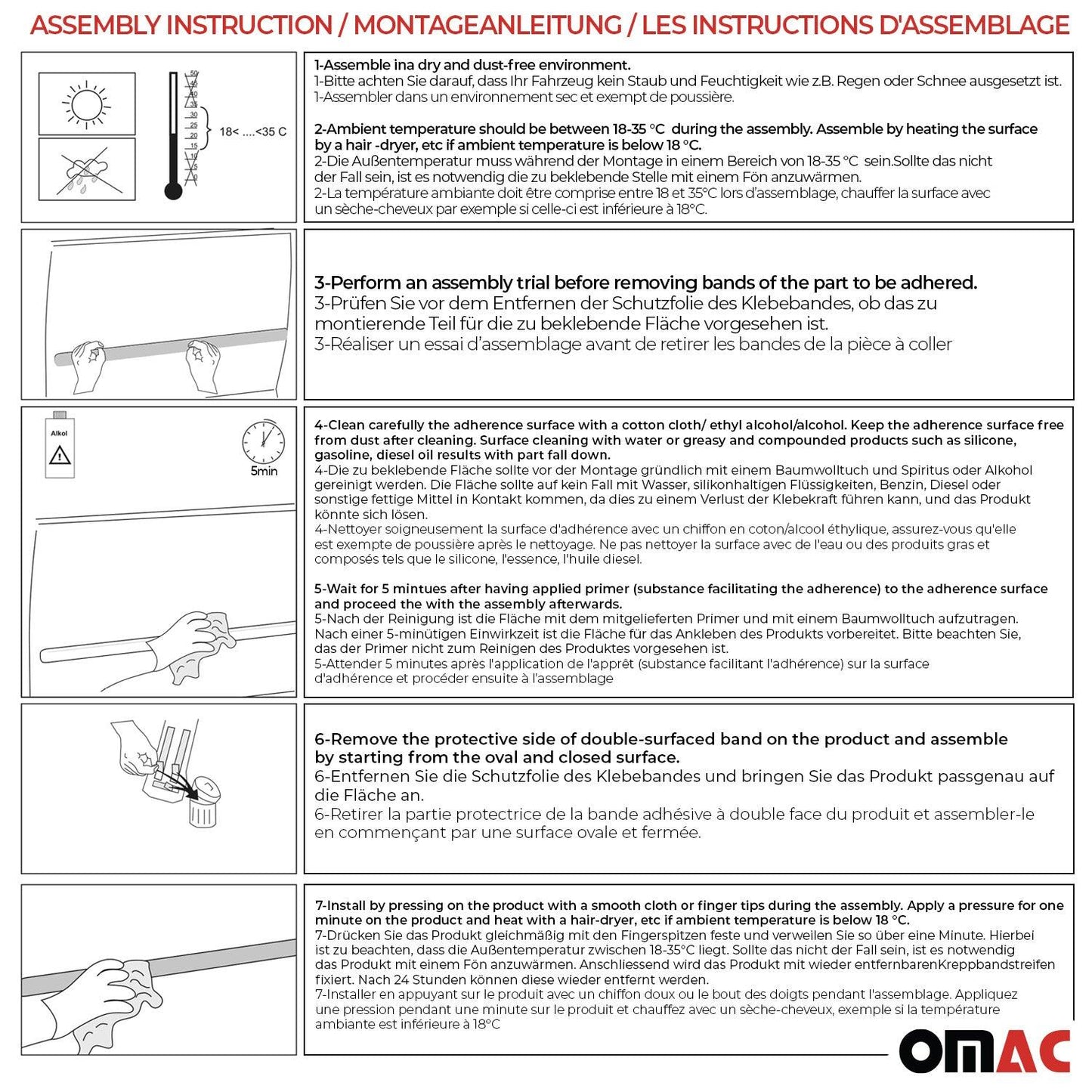 OMAC Side Door Molding Trim Skirt Garnish for RAM ProMaster City 2015-2022 Steel 2x 2524132