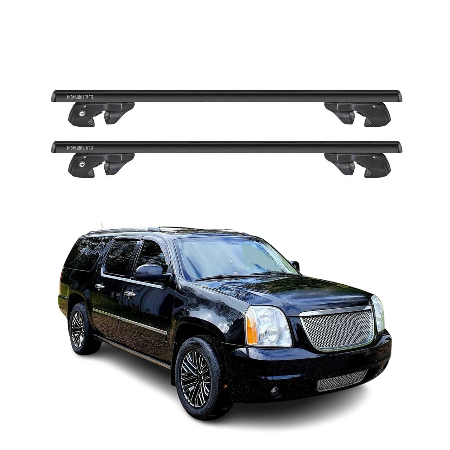 2000-2014 GMC Yukon XL 1500 Roof Rack Cross Bars Black
