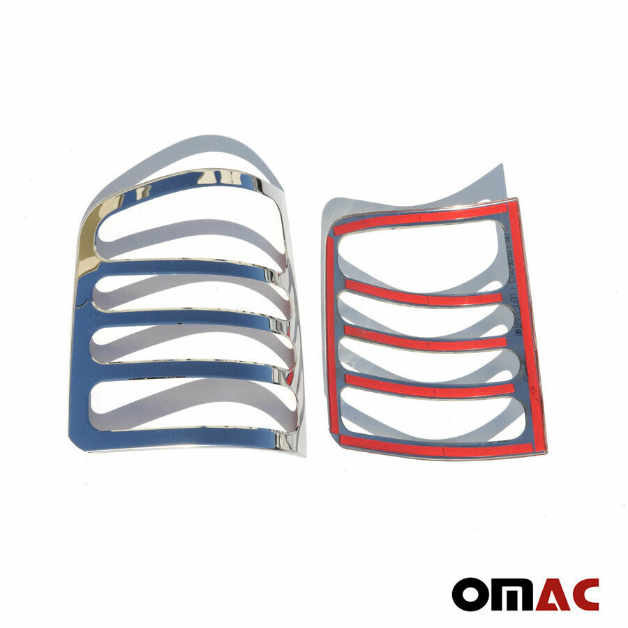 OMAC Trunk Tail Light Trim Frame for VW T5 Transporter 2003-2010 Steel Silver 2 Pcs 7522102