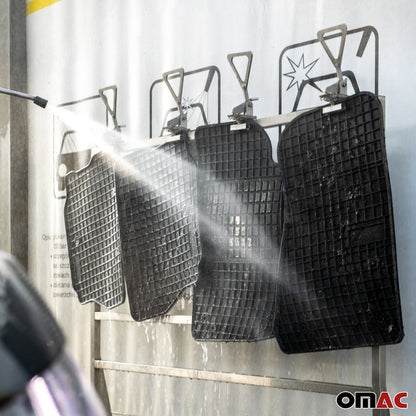 OMAC Floor Mats Cargo Liner Set for Volvo XC90 2016-2024 Black All-Weather TPE 7607YPS1-484