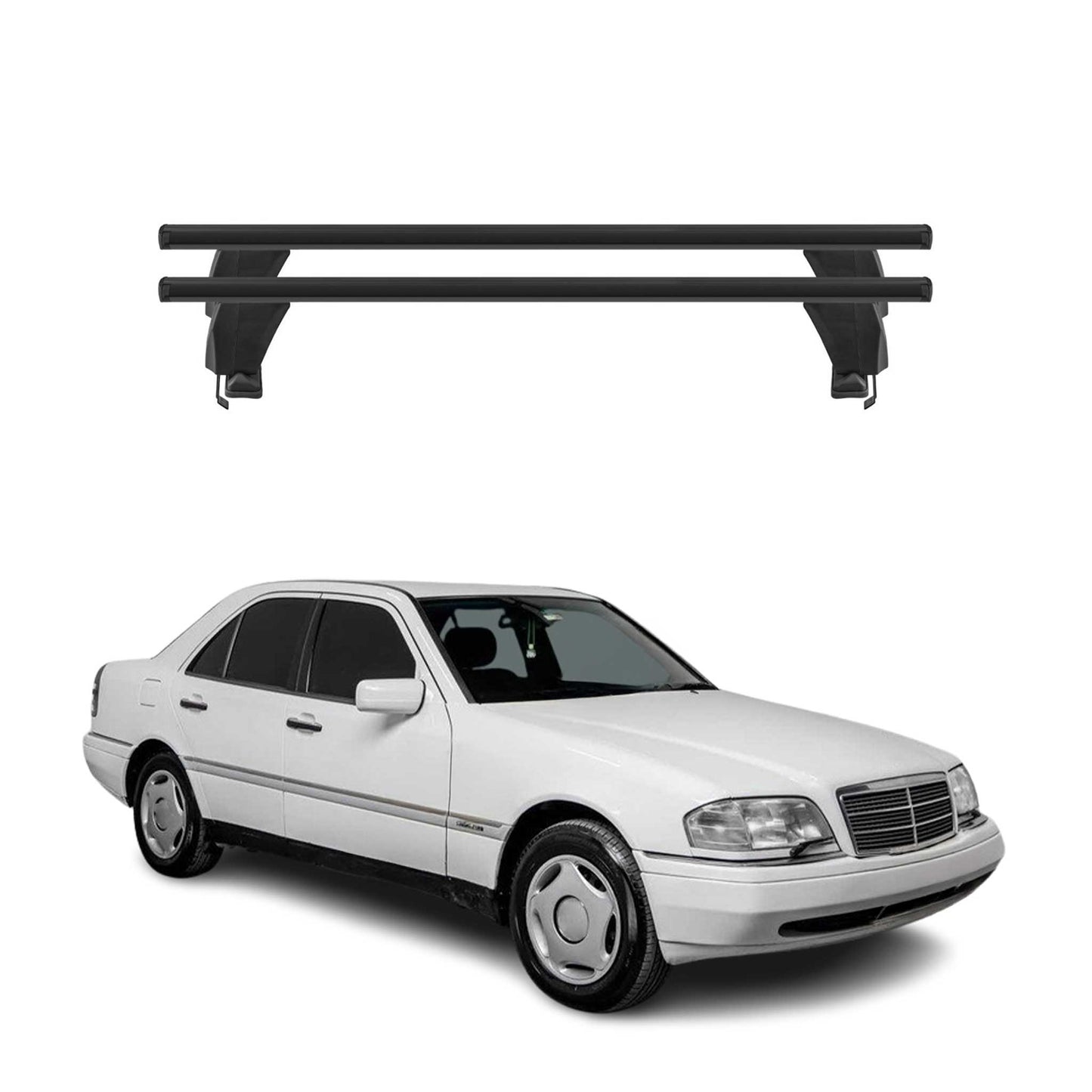 1995-2000 Mercedes C Class W202 Roof Rack Cross Bars Black