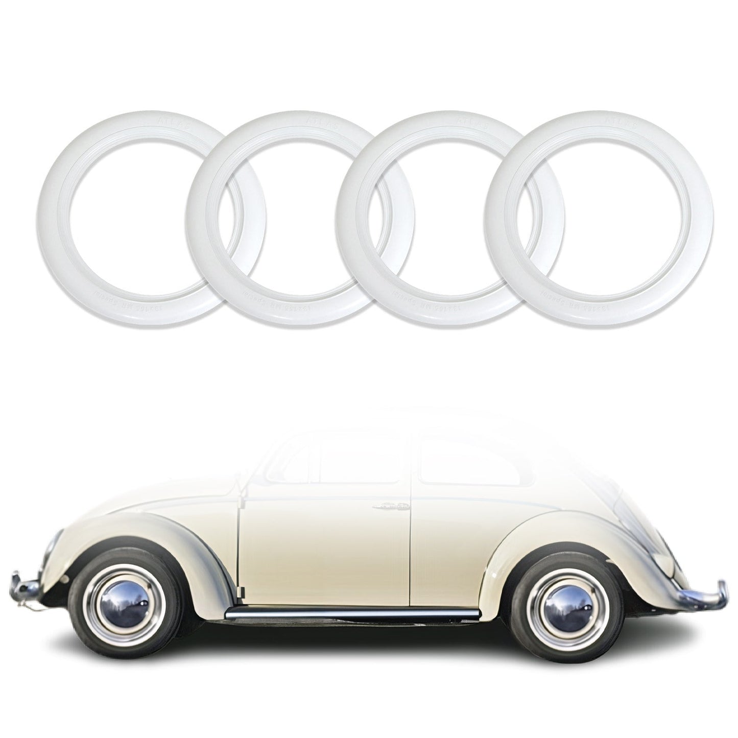 4x Portawalls White Wall Tire Insert 16" Rims Sidewall Set