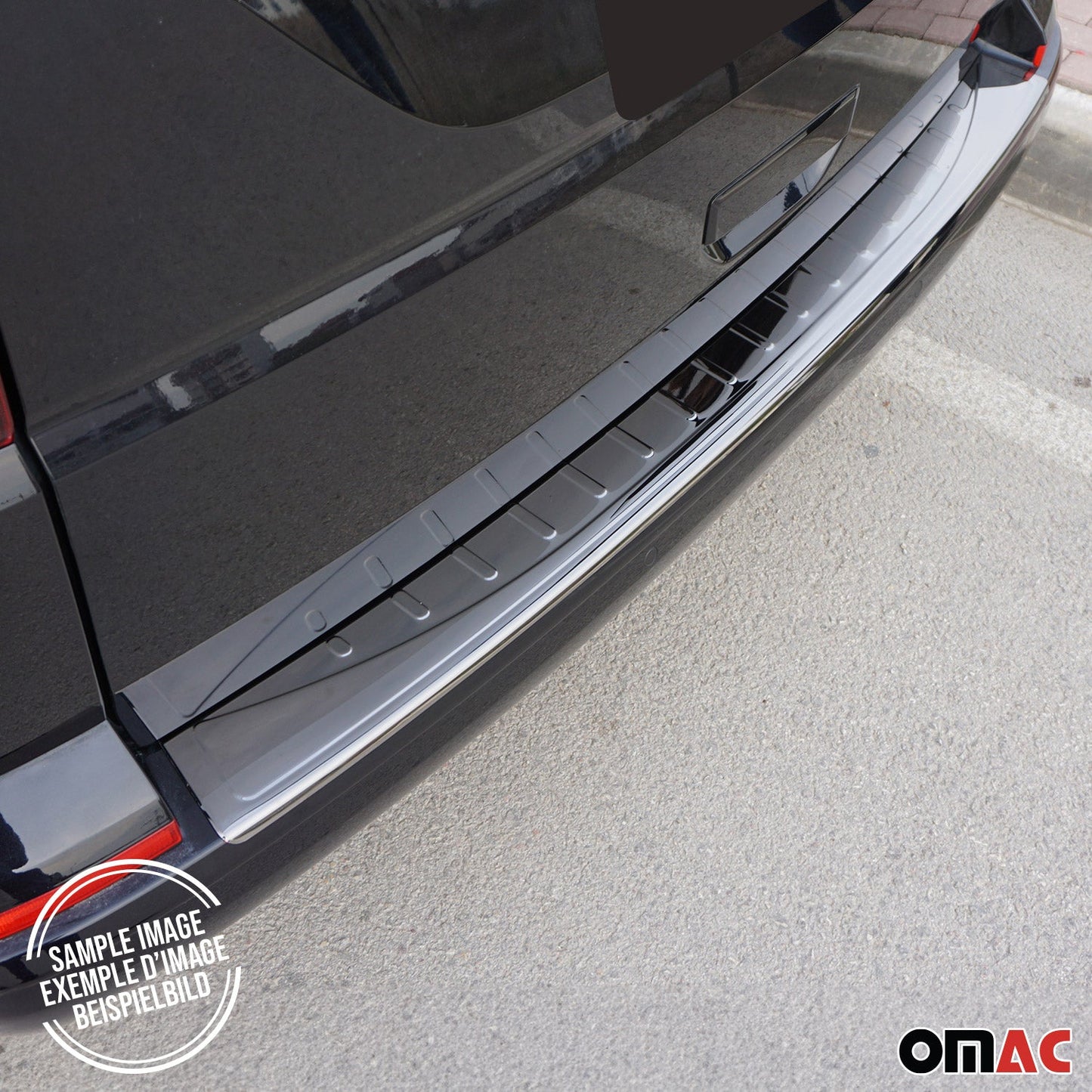 OMAC Rear Bumper Sill Cover Protector for Dodge Journey 2009-2020 Steel Brushed Dark 2528093B