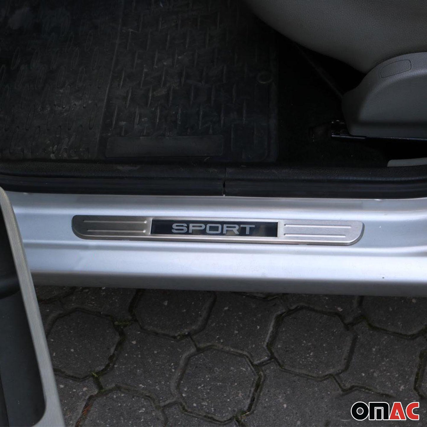 OMAC For Mercedes-Benz SLK Brushed Chrome Light LED Sport Door Sill Cover Scuff 2 Pcs U014721