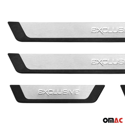 Jeep Grand Cherokee Door Sill Scuff Plate Scratch Protector Exclusive Brushed Stainless Steel 4Pcs