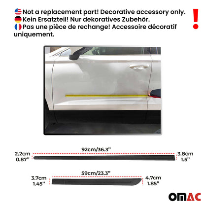 Acura Side Door Molding Trim Skirt Garnish Black 4 Pcs