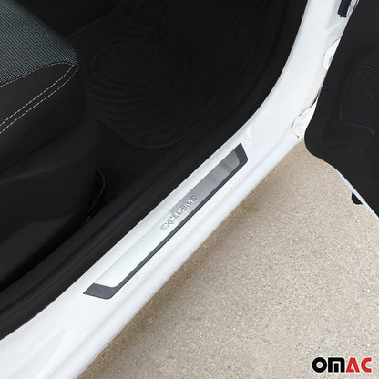 Kia Niro Optima Door Sill Scuff Plate Scratch Protector Exclusive Brushed Stainless Steel 4Pcs