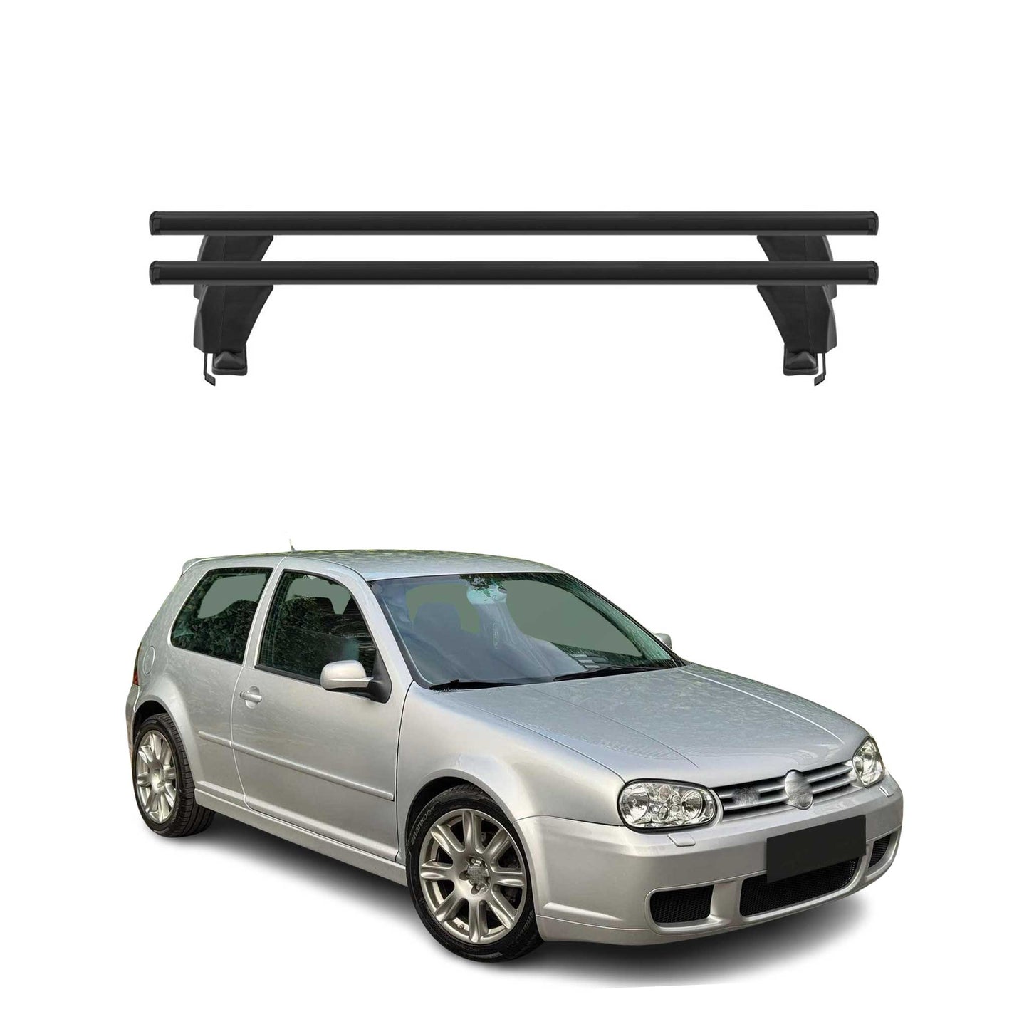 1998-2006 VW Golf Mk4 Hatchback Roof Rack Cross Bars Black