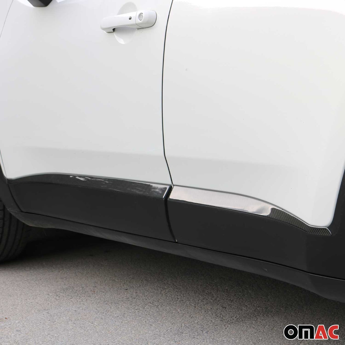 2015-2024 Jeep Renegade Side Door Molding Trim Skirt Garnish Carbon Fiber 4x