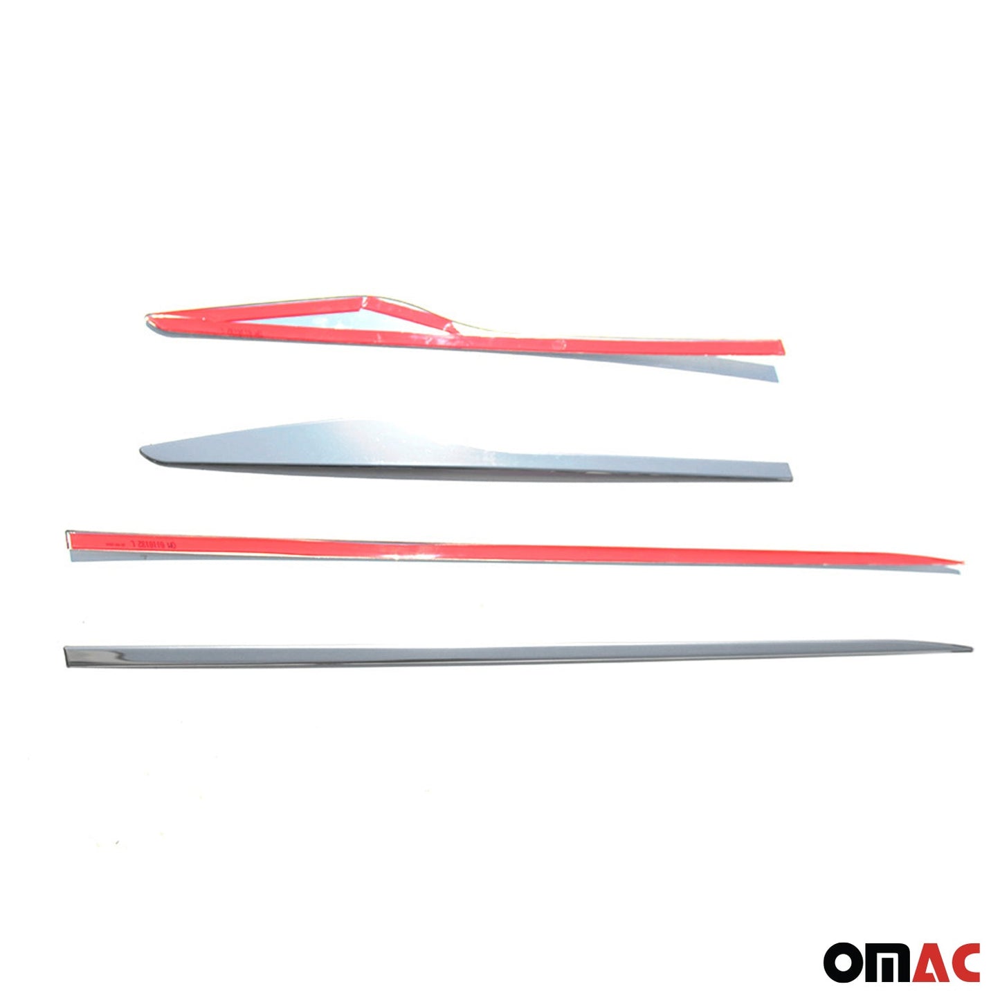 OMAC Side Door Molding Trim Skirt Garnish for Renault Clio 2012-2018 Steel Silver 4x 6116132