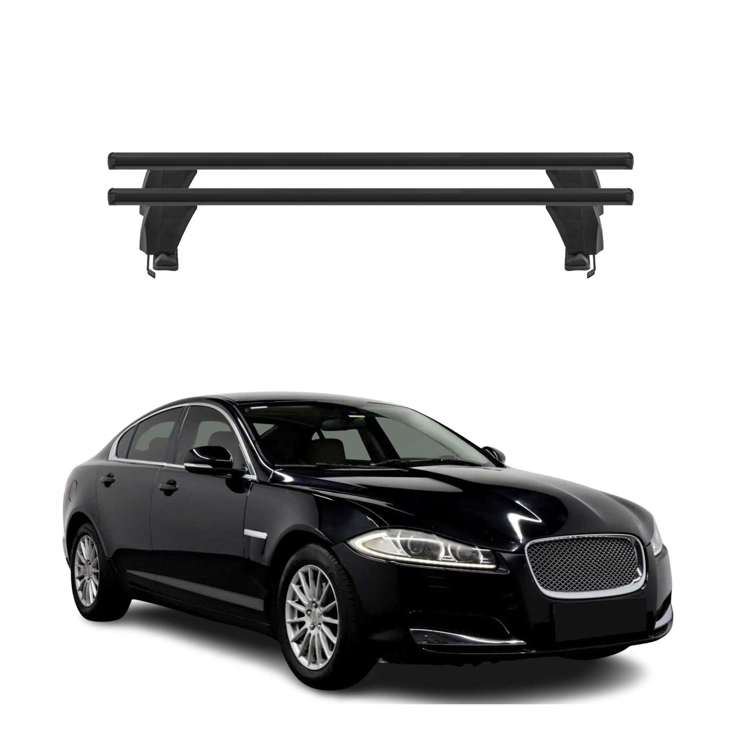 2009-2015 Jaguar XF Roof Rack Cross Bars Black