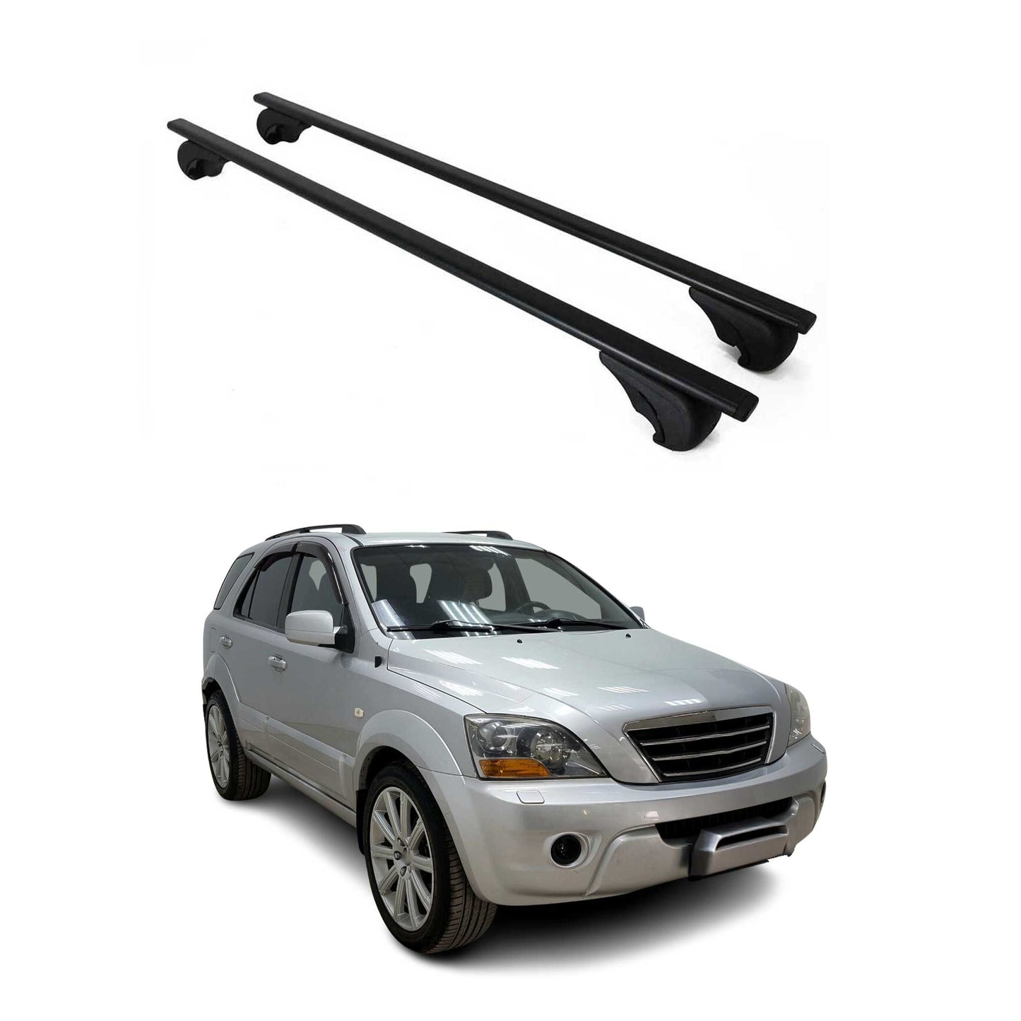 2003-2009 Kia Sorento Roof Rack Cross Bars Black