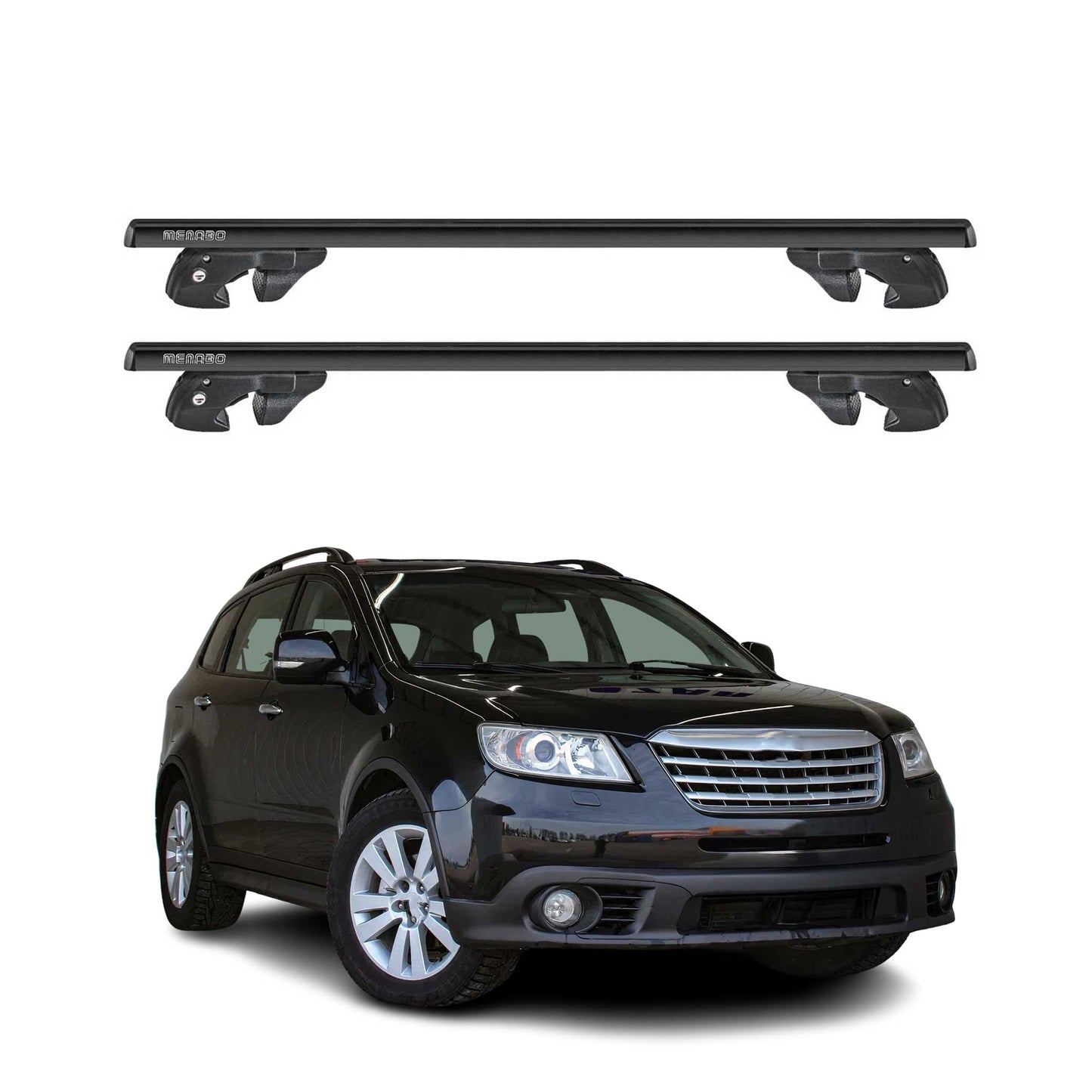 2008-2014 Subaru Tribeca Roof Rack Cross Bars Black