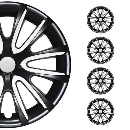 Bicolo Hub Caps Wheel Cover 14" Black & White Full Set 4 pcs.