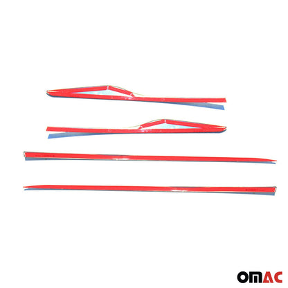 OMAC Side Door Molding Trim Skirt Garnish for Renault Clio 2012-2018 Steel Dark 4 Pcs 6116132B