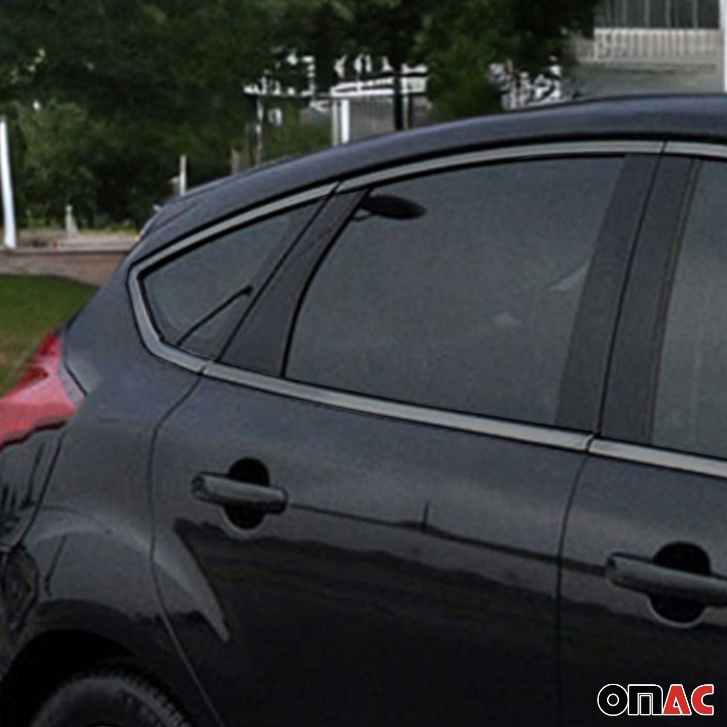 2012-2018 Ford Focus Hatchback Window Molding Trim Streamer Stainless Steel Dark 12Pcs