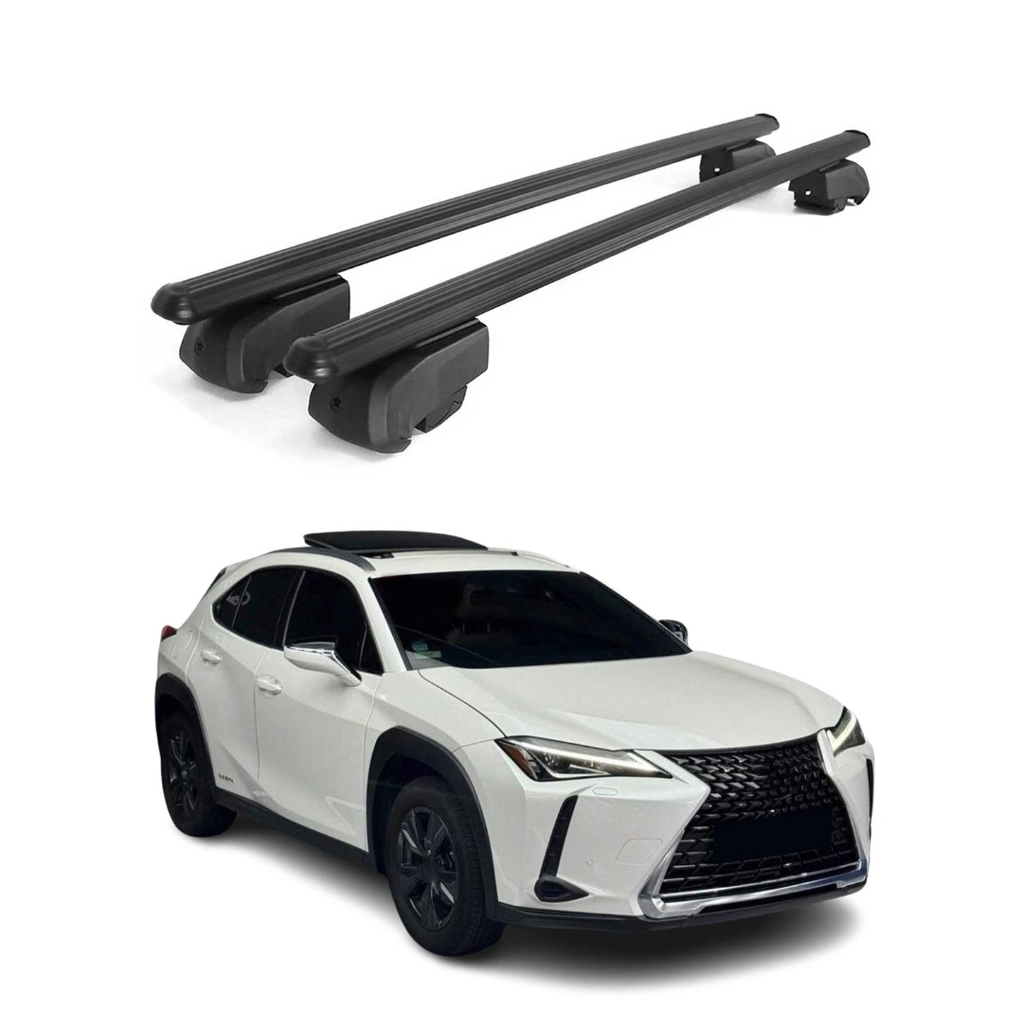 2019-2025 Lexus UX200 UX250h Roof Rack Cross Bars Black