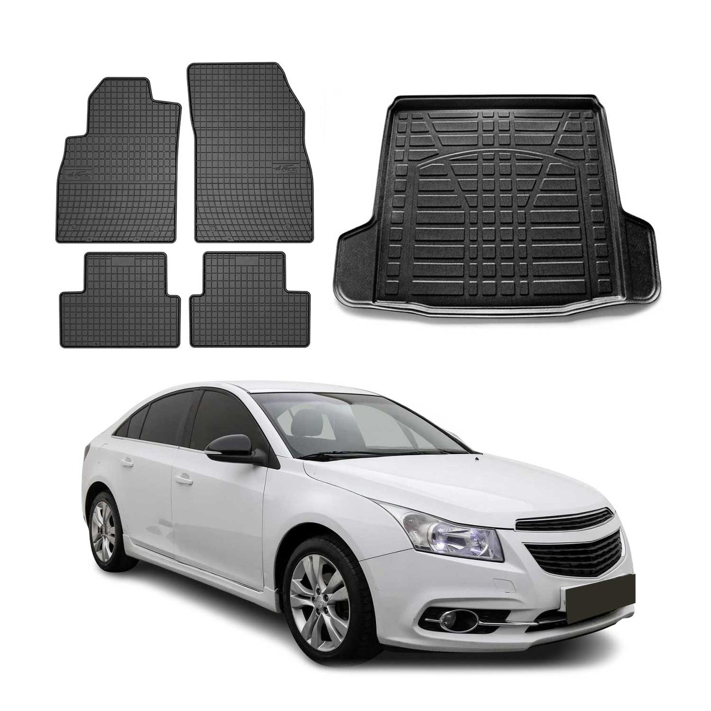 2011-2015 Chevrolet Cruze Floor Mats & Cargo Liner Full Set All Weather Black