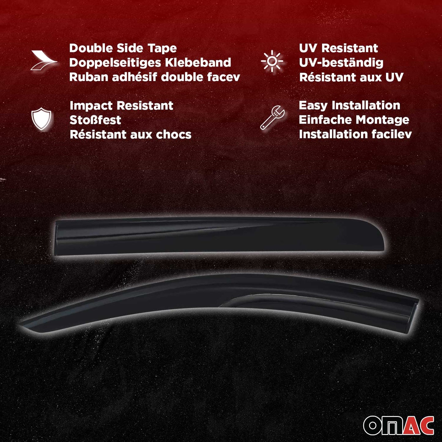2004-2009 Mercedes E Class W211 Sedan Window Visor Vent Rain Deflector 4Pcs Smoke