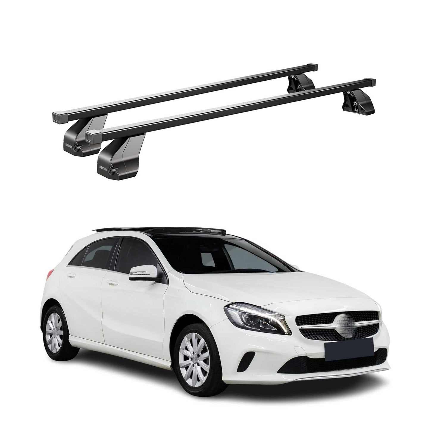 2013-2018 Mercedes A Class W176 Hatchback Roof Rack Cross Bars Black