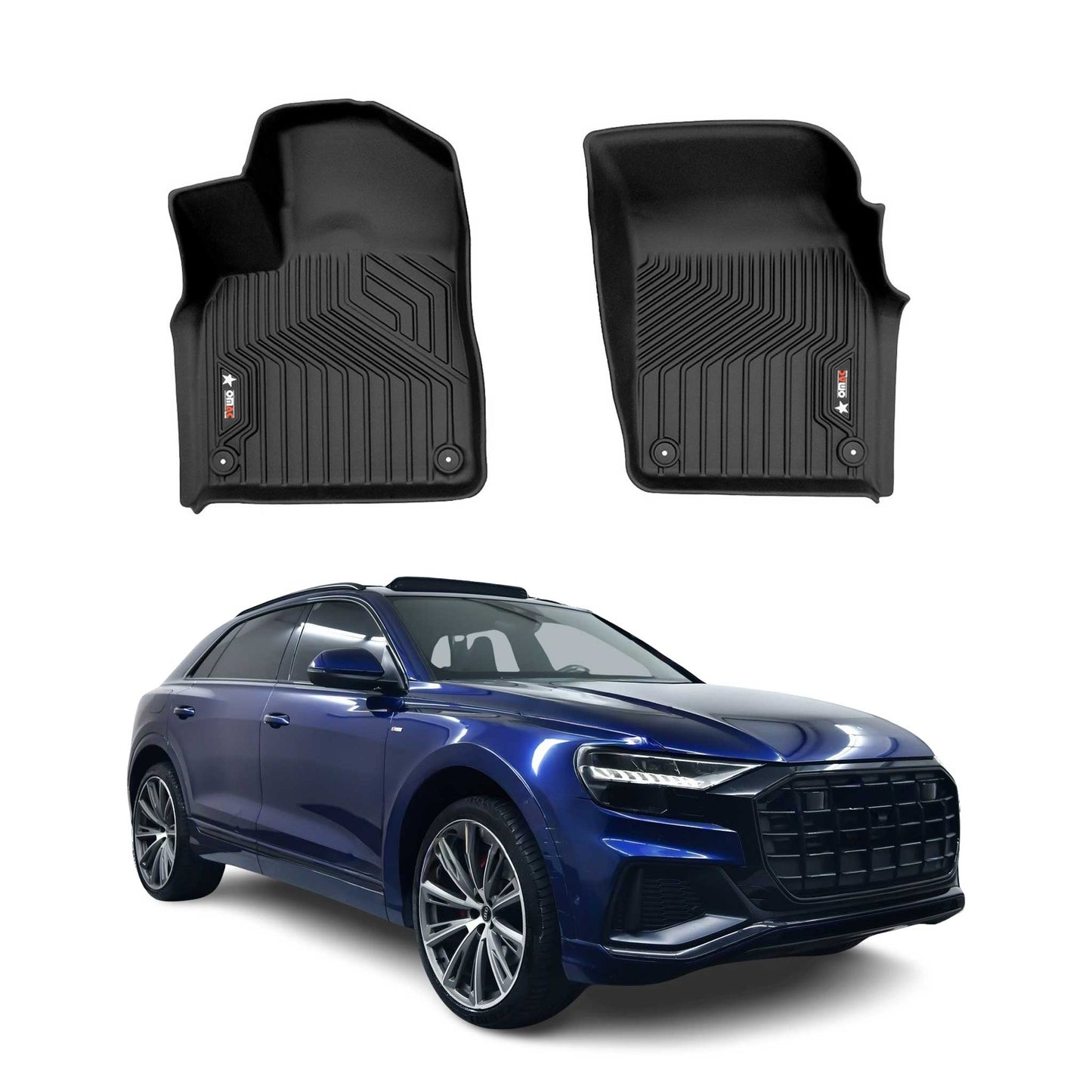 2018-2025 Audi Q7 Q8 SQ7 SQ8 Premium Floor Mats Liners First Row Front Black