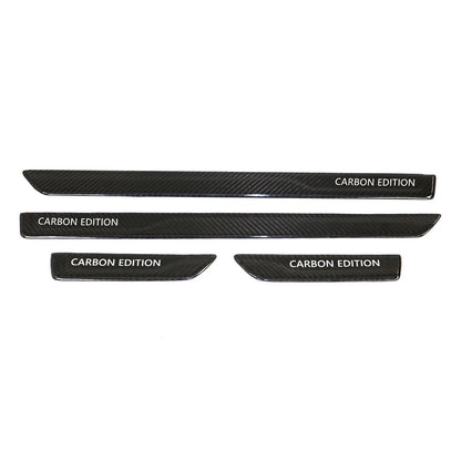 OMAC Door Sill Scuff Plate Scratch Protector for Ford Focus Carbon Fiber Black 4 Pcs U015369