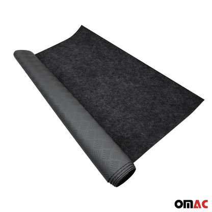 OMAC Rubber Truck Bed Liner Trunk Mat Floor Liner 197x79 inch Chequered Black U019132