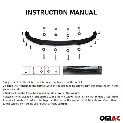 OMAC Front Bumper Lip Splitter for Mercedes Sprinter W907 910 2019-2024 Black 1 Pc 4745355