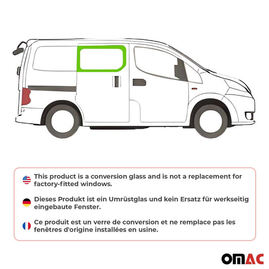 2015-2018 Chevrolet Express Window Glass Front Right Side Sliding Door L1 Short