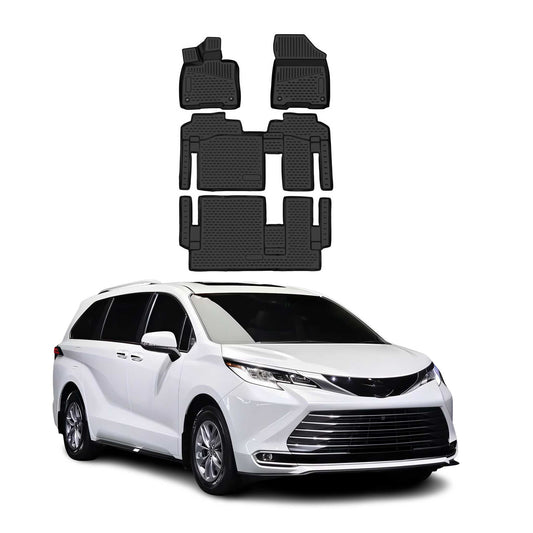 2021-2024 Toyota Sienna Floor Mats Liners Full Set All Weather 8 Seats