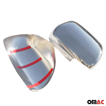 2003-2009 Toyota Land Cruiser Prado Side Mirror Cover Caps Stainless Steel Silver 2Pcs