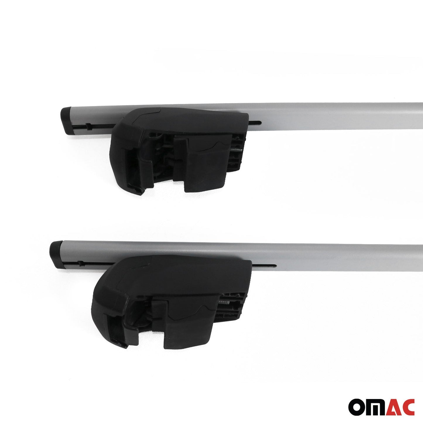OMAC 55" Roof Racks Cross Bars Luggage Carrier Lockable Durable Iron Silver 2 Pcs 9000912XL