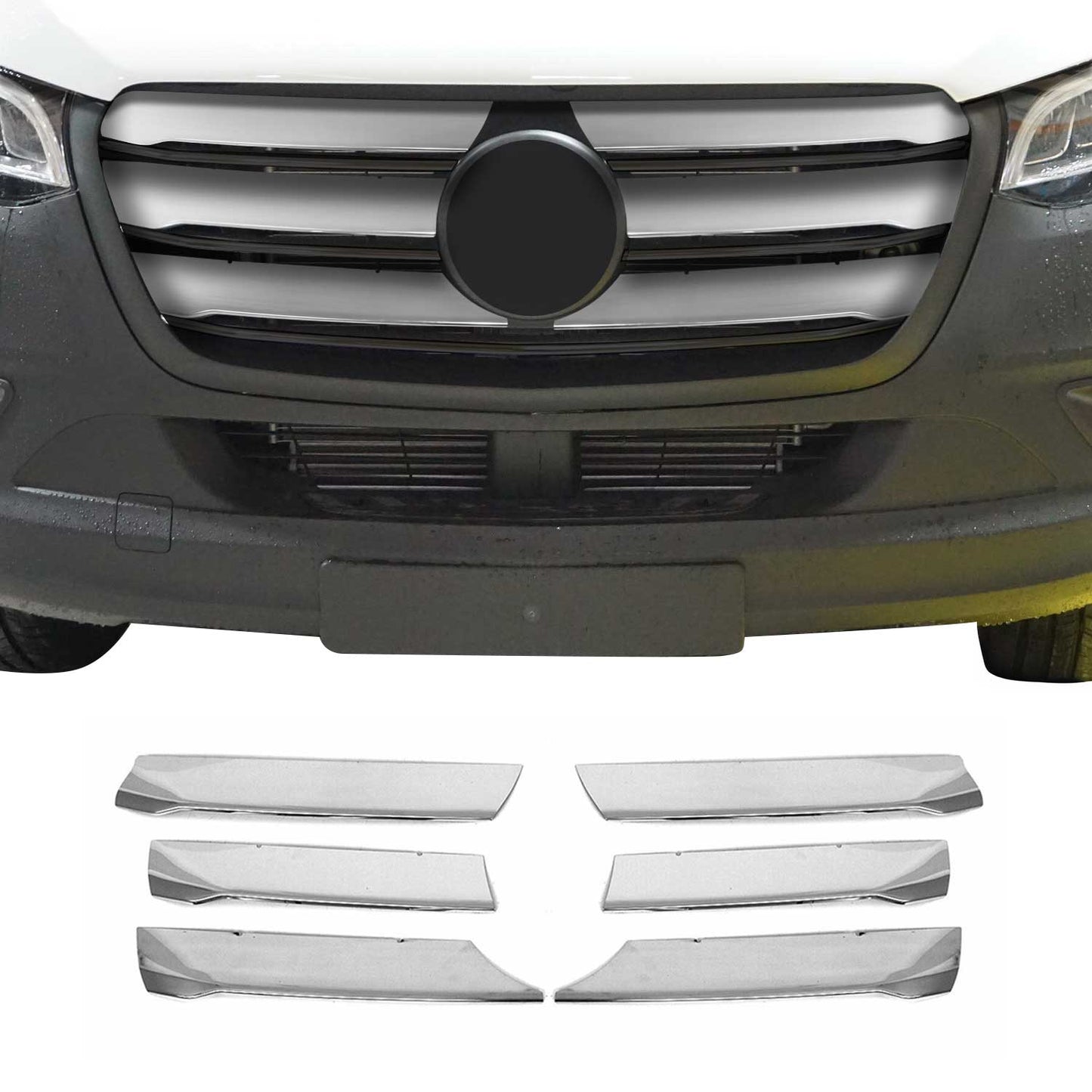 2019-2025 Mercedes Sprinter W907 910 Front Bumper Grill Trim Stainless Steel 6x