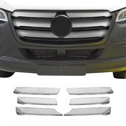 2019-2025 Mercedes Sprinter W907 910 Front Bumper Grill Trim Stainless Steel 6x