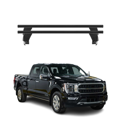 2015-2026 Ford F-150 SuperCrew Cab Roof Rack Cross Bars Black