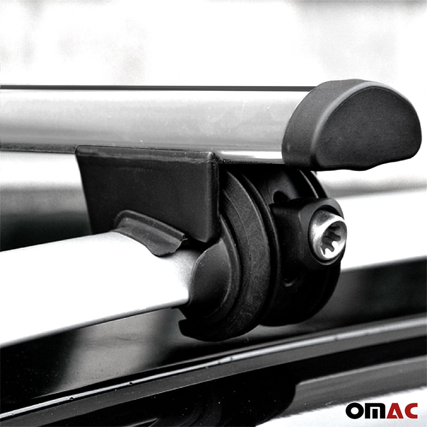 OMAC Roof Rack Cross Bars Carrier Rails Roof Bar Aluminium 2 Pcs Lockable Silver 9696FRS2120