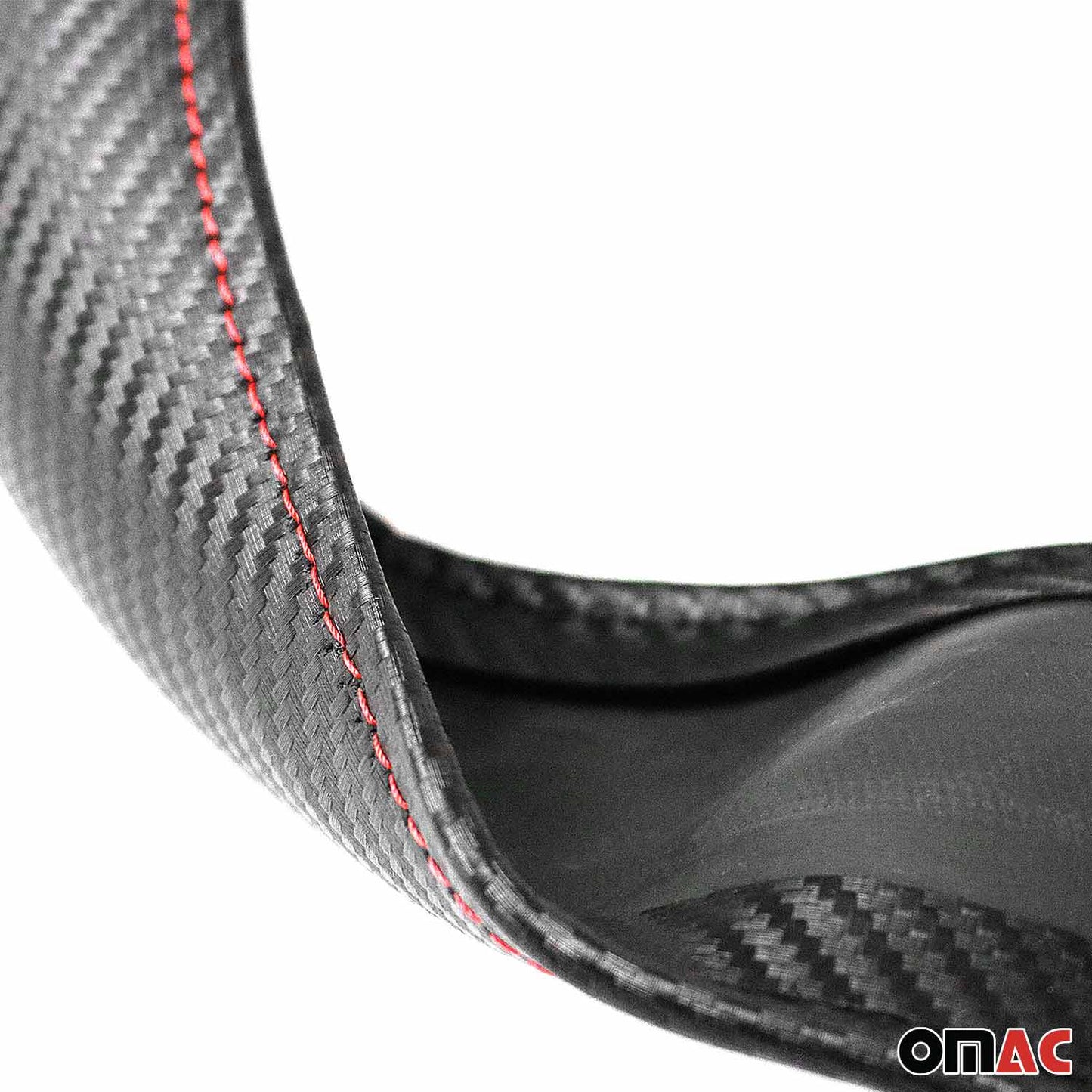 14.5-15.5’’ Steering Wheel Cover Red Stripe Leather Anti-slip Breathable