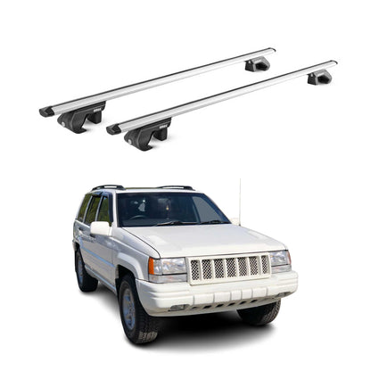 1993-1998 Jeep Grand Cherokee Roof Rack Cross Bars Silver